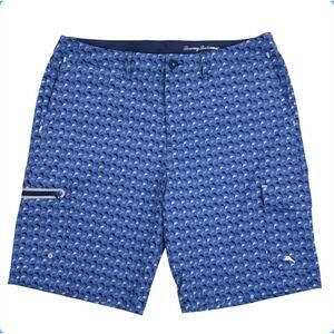 Tommy Bahama IslandActive Blue Marlin Cargo Shorts Mens 38 Quick Dry Mesh Lined
